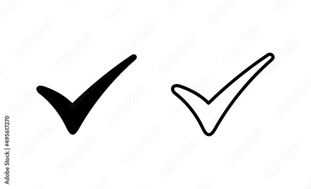 Check mark icon vector. Tick mark sign and symbol Check mark icon vector. Tick mark sign and symbol