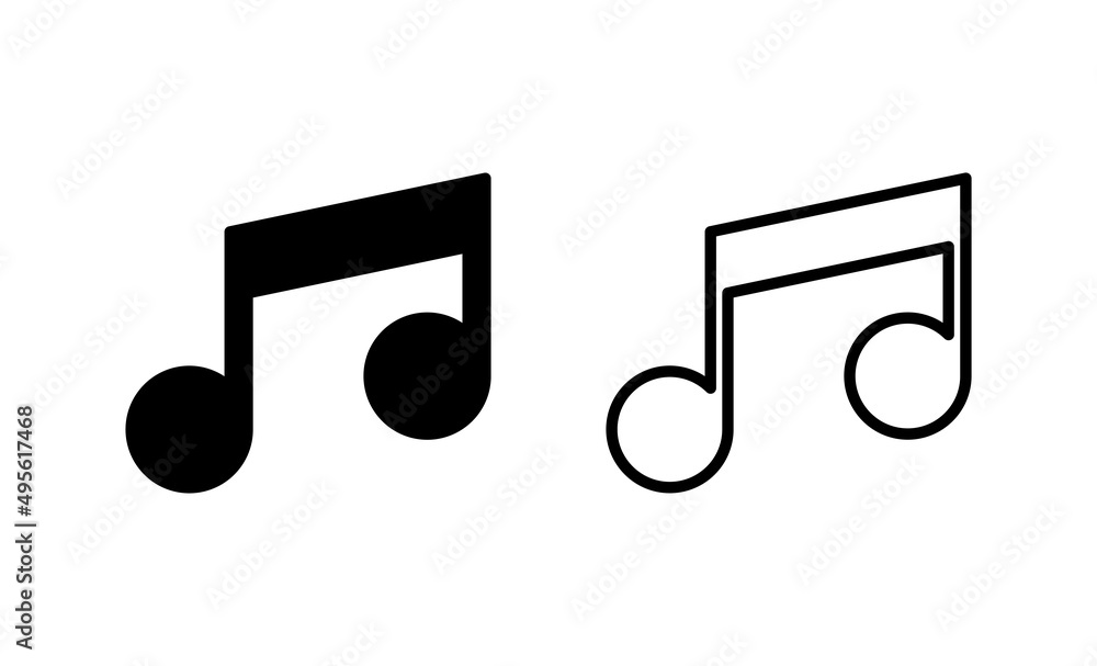 Music icon vector. note music sign and symbol Music icon vector. note music sign and symbol