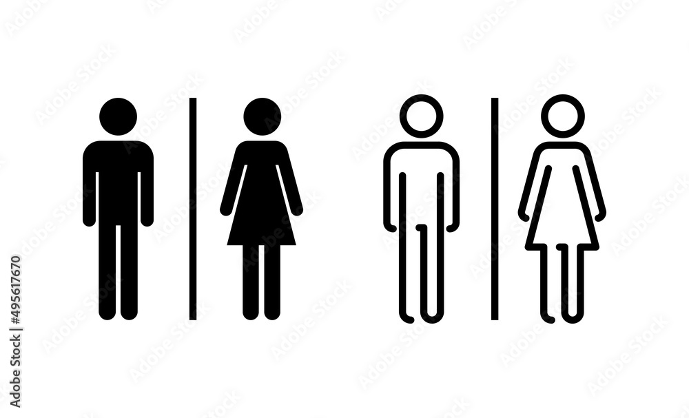 Toilet icon vector. Girls and boys restrooms sign and symbol. bathroom sign. wc, lavatory Toilet icon vector. Girls and boys restrooms sign and symbol. bathroom sign. wc, lavatory