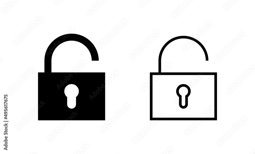 Unlock icon vector. Unlock sign and symbol. unlocked padlock icon