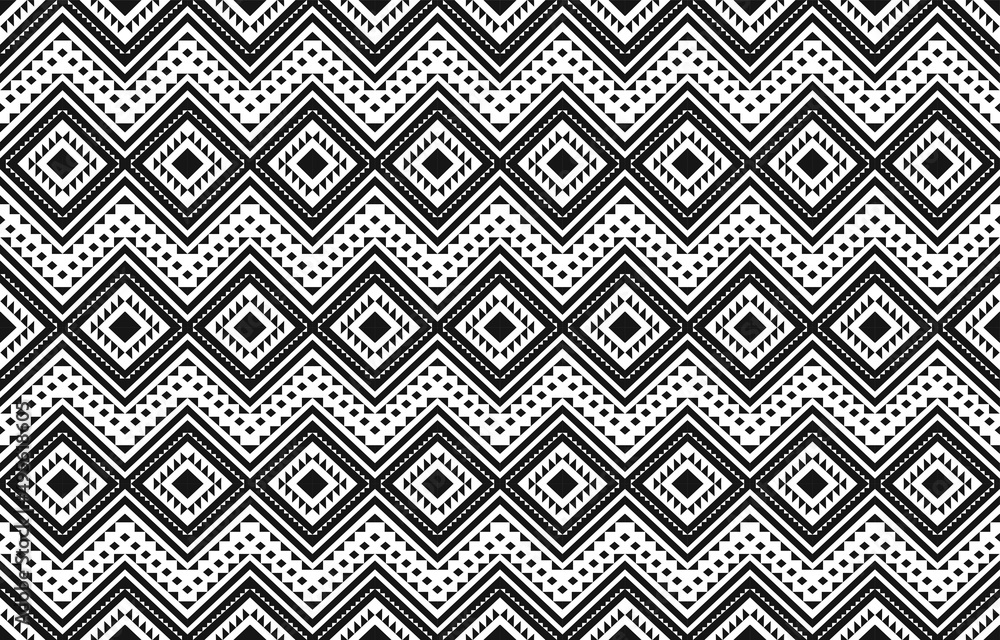 Aztec pattern Geometric on the tile carpet pillow case, Tribal vector ornament. Seamless African Moroccan. Ethnic pattern native design.