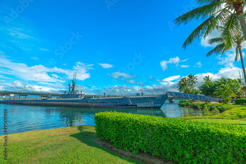 The USS Bowfin Submarine SS-287. Pearl Harbor historic landmark, National historic and patriotic landmark memorial of the Japanese attack in world war 2. photo