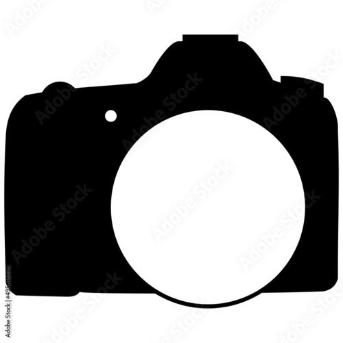 DSLR Camera Black Vector Graphic