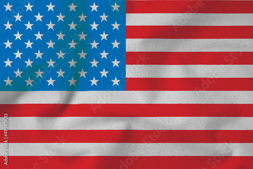 USA 3D waving flag illustration. Texture can be used as back
