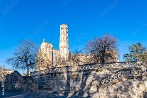 Uzes in France, the cathedral
 photo