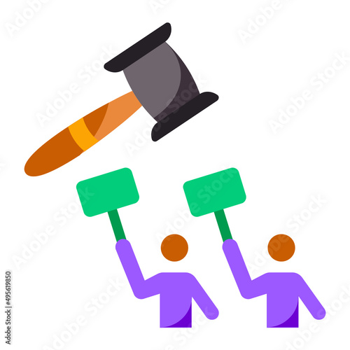 Minority rights Concept, Civil-rights movements vector color icon design, Lawyer and Legal System symbol, Different Fields of Law Sign, Advocate and attorney stock illustration