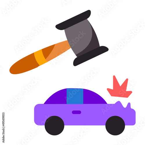 Tort law Concept,  breach of contract or accident insurance vector color icon design, Lawyer and Legal System symbol, Different Fields of Law Sign, Advocate and attorney stock illustration