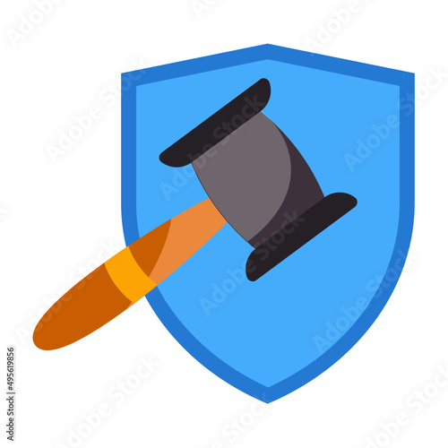 Insurance Law Concept, Laws Protection vector color icon design, Lawyer and Legal System symbol, Different Fields of Law Sign, Advocate and attorney stock illustration