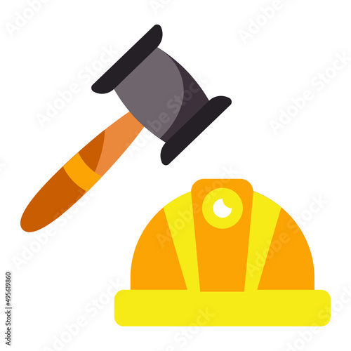 Construction law Concept, building or plant engineering Act vector color icon design, Lawyer and Legal System symbol, Different Fields of Law Sign, Advocate and attorney stock illustration