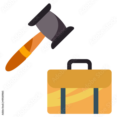 Employment Law Concept, Corporate Law vector color icon design, Lawyer and Legal System symbol, Different Fields of Law Sign, Advocate and attorney stock illustration