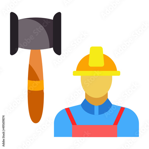 Human and Labor Act Concept, Labour laws vector color icon design, Lawyer and Legal System symbol, Different Fields of Law Sign, Advocate and attorney stock illustration