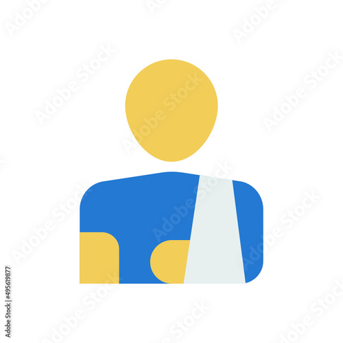 injured at work Concept, Right shoulder and arm damage vector color icon design, Lawyer and Legal System symbol, Different Fields of Law Sign, Advocate and attorney stock illustration