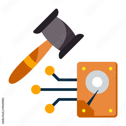 Electronic discovery Concept, Freedom of Information Act vector color icon design, Lawyer and Legal System symbol, Different Fields of Law Sign, Advocate and attorney stock illustration