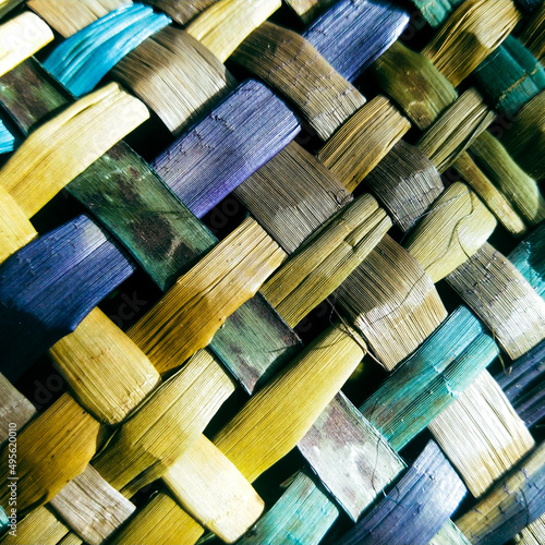 Woven and dyed flax photo