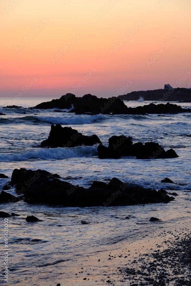 The sunset on the Atlantic coast. Batz-sur-mer, France, march 2022. The sunset on the Atlantic coast. Batz-sur-mer, France, march 2022.