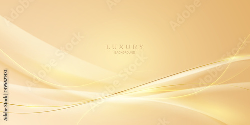 golden luxury background with elegant golden line elements Modern 3d Abstract Vector Illustration Design