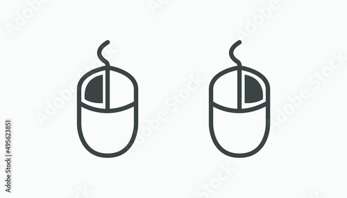 computer mouse vector icon set
