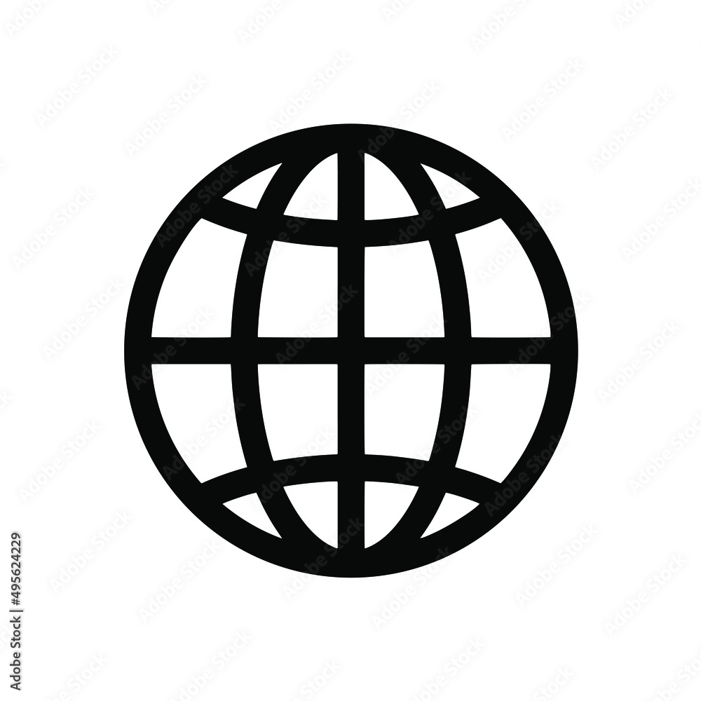 Globe flat icon. Vector symbol of Earth. Planet icon Globe flat icon. Vector symbol of Earth. Planet icon