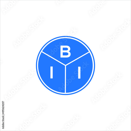 BII letter logo design on white background. BII creative circle letter logo concept. BII letter design. 