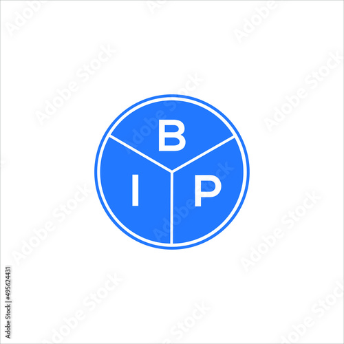 BIP letter logo design on white background. BIP creative circle letter logo concept. BIP letter design. 