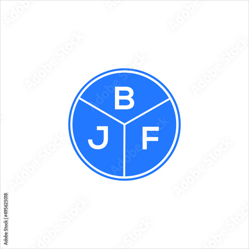 BJF letter logo design on white background. BJF creative circle letter logo concept. BJF letter design. 