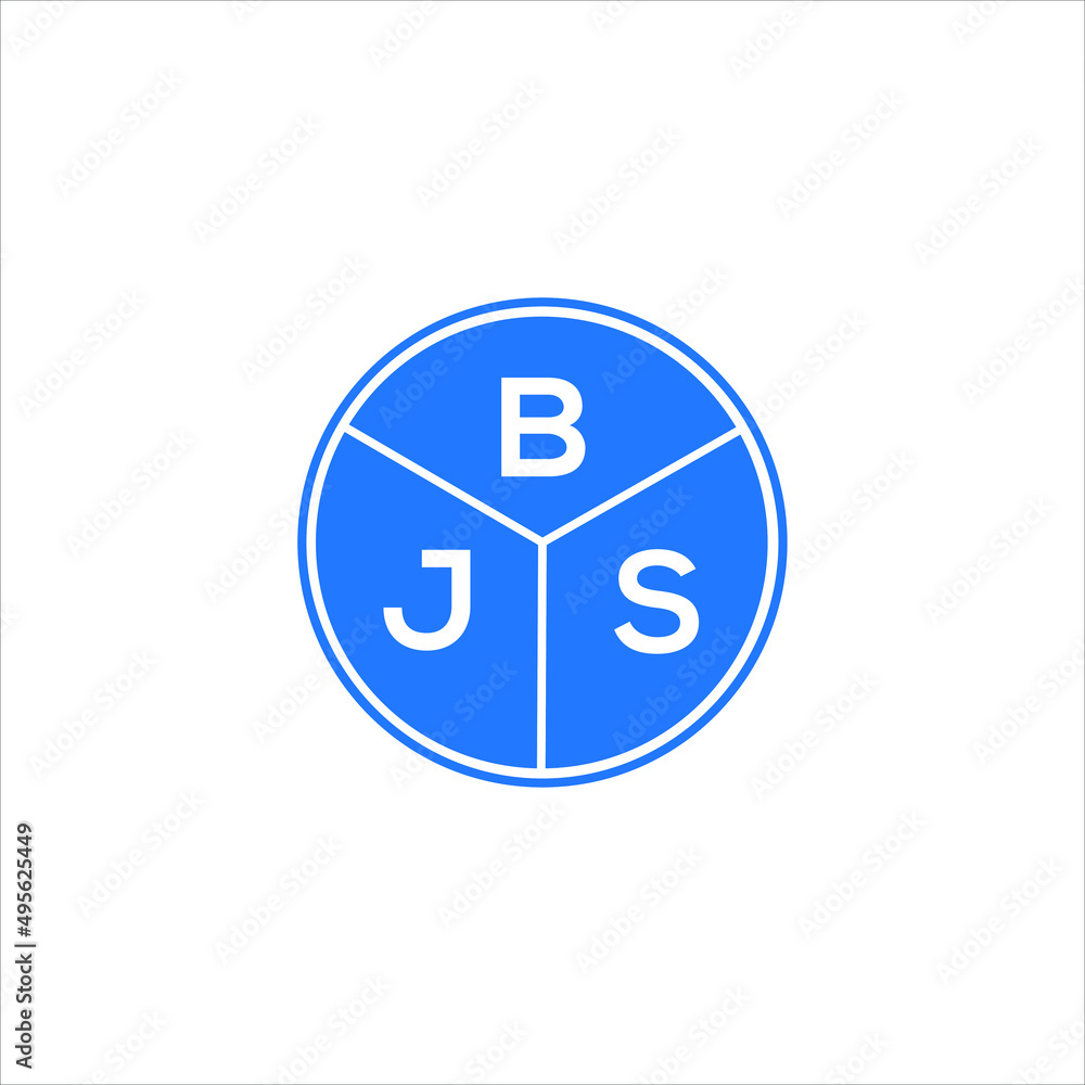 BJS letter logo design on white background. BJS creative circle letter logo concept. BJS letter design. 