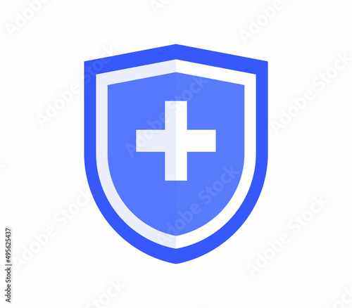 Insurance protection and security shield symbol flat illustration.