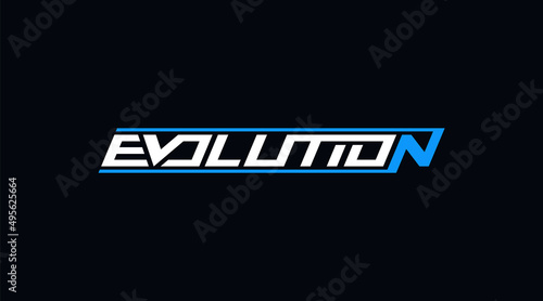 Evolution text. Logo design.