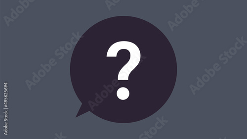 Question mark and speech bubble flat illustration. 