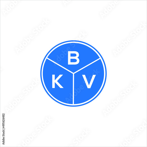 BKV letter logo design on white background. BKV  creative circle letter logo concept. BKV letter design. photo