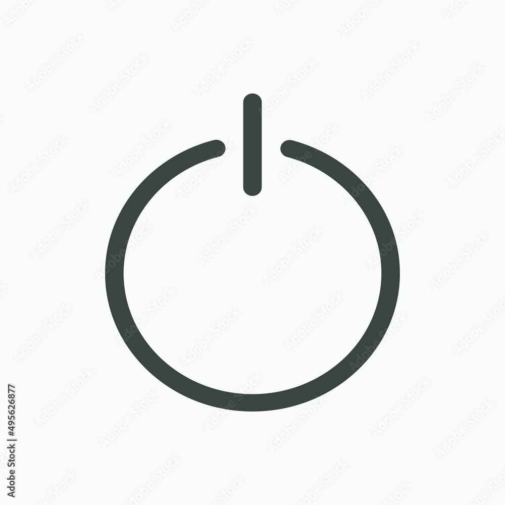 start, turn on, power button vector icon isolated. push, switch symbol start, turn on, power button vector icon isolated. push, switch symbol