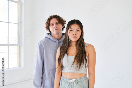 couple in athletic streetwear 