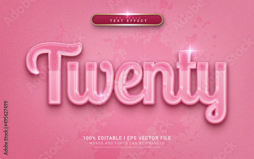 glossy twenty 3d style text effect
