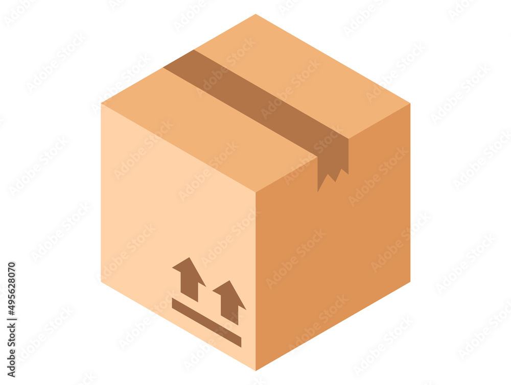 box packaging on white background , Isometric box packaging on white background , Isometric