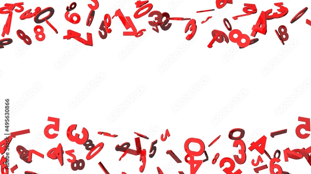 Red numbers on white background.
3D illustration for background.
Red numbers on white background.
3D illustration for background.