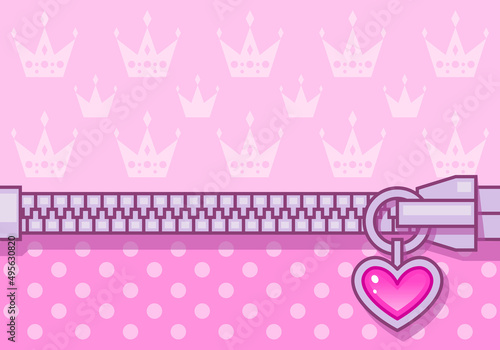 Abstract pink background vector illustration. Pink and mint turquoise background with little hearts and polka dots. Candy shop showcase backdrop. Decoration doll banner. Princess girlish style