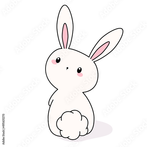 Cute rabbit  bunny. Symbol of 2023 Chinese New Year  Easter holiday. Rabbit animal for your design