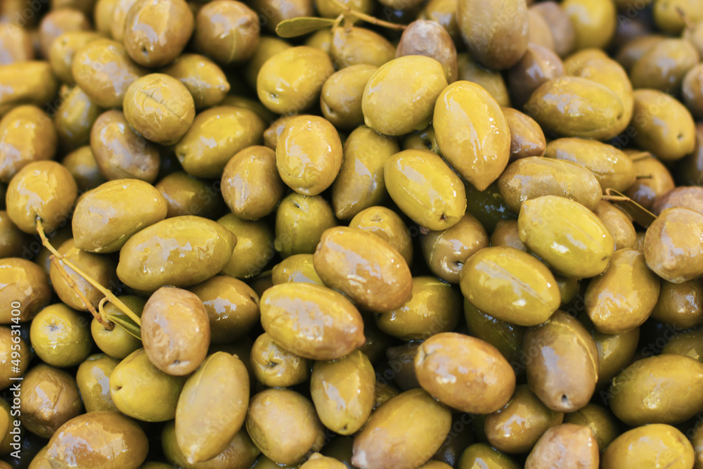 Green Olive On Local Farmers Market Green Olive On Local Farmers Market