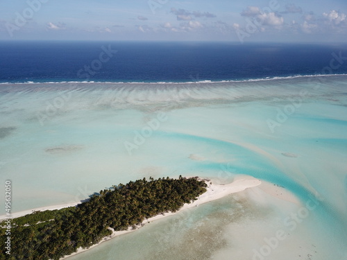 Uninhabited islands, Maldivies. View from above. No filters photo