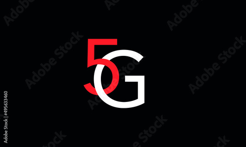 Letter Initial  5G Vector Logo Design