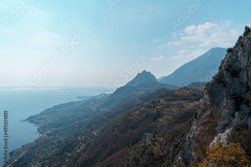 Picturesque view from Mount Ai-Petri to the village of Miskhor and the Black Sea photo