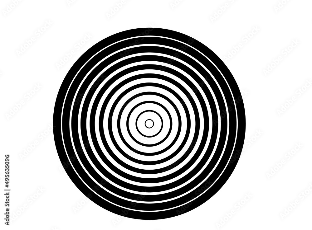 Abstract round design element, black on a white background. Striped round pattern. Vector illustration Abstract round design element, black on a white background. Striped round pattern. Vector illustration