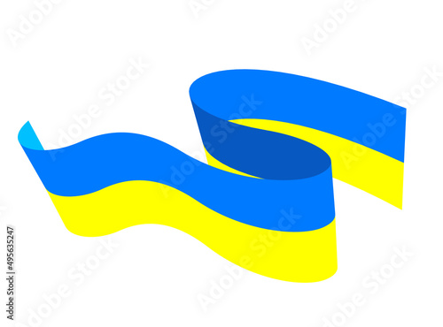 Vector Ukrainian flag. Yellow ribbon. No war, Save Ukraine. Vector
 illustration.