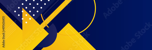Abstract background with dynamic effect. Modern blue yellow banner pattern. Vector illustration for design.