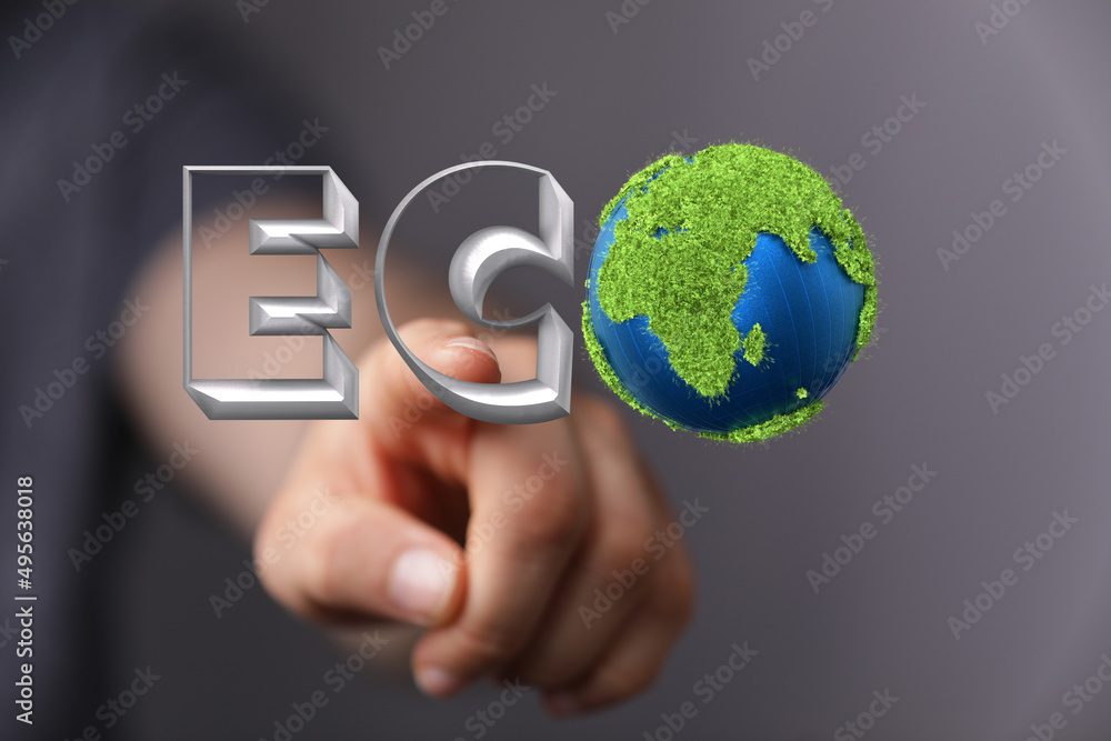 Eco inscription word on the background Eco inscription word on the background