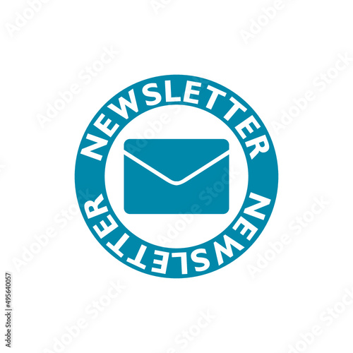 Newsletter Button icon isolated on white background