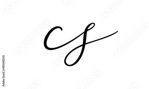 Letter Initial cs Vector Logo Design