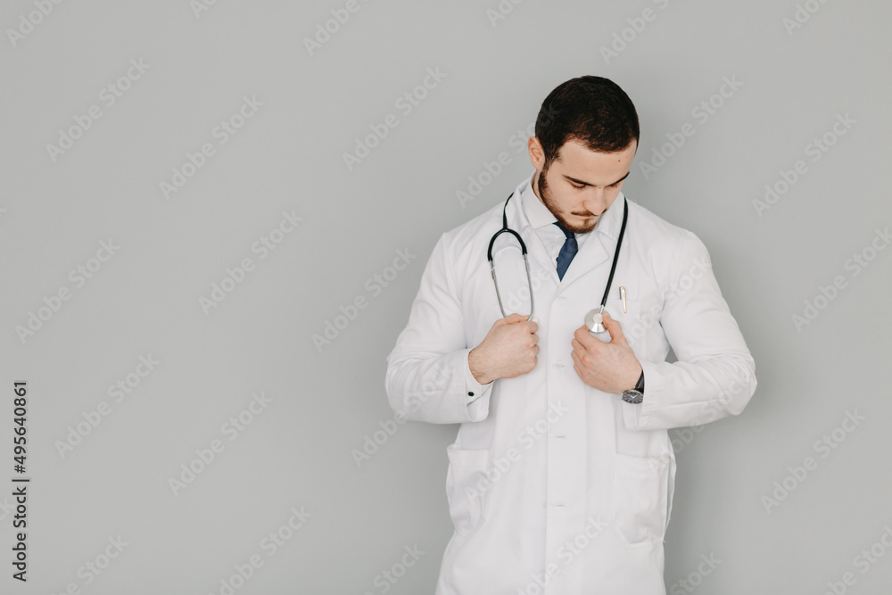 smiling doctor with laptop smiling doctor with laptop