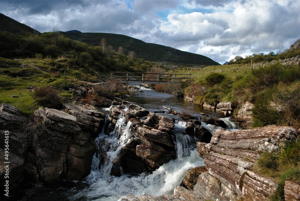 A succession of waterfalls in the nature. A succession of waterfalls in the nature.