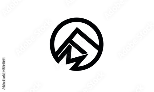 Letter Initial FM Vector Logo Design